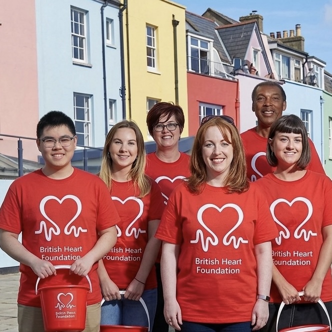 Xihao Zhang volunteering with British Heart Foundation