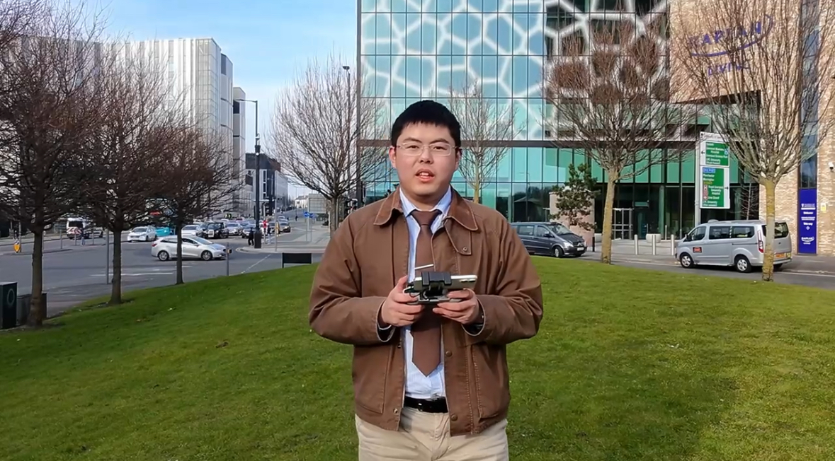 Xihao Zhang preparing drone-supported consulting work